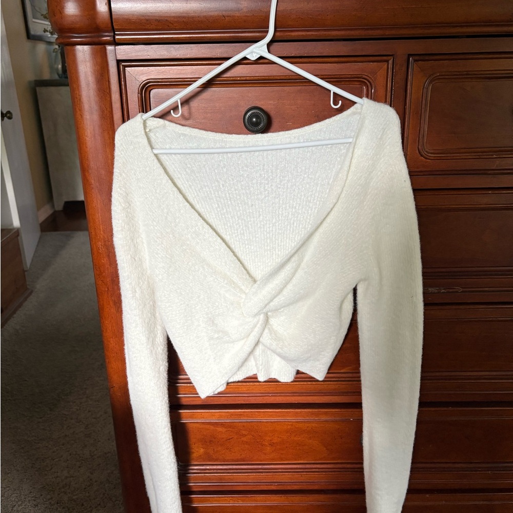 Aerie Soft White Knit Top